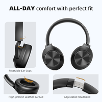 Gran oferta de auriculares inalámbricos ANC para auriculares BT con cancelación activa de ruido, tiempo de reproducción prolongado, indicador de batería LED resistente al agua
