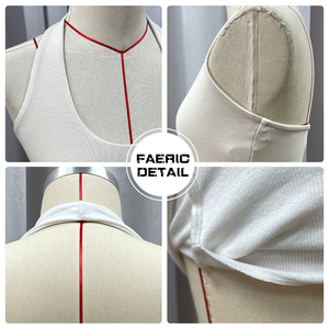 Top Corto Personalizado OEM Básico, Blanco, 100% Algodón, Transpirable, Liso, Delgado, Elástico, Ajuste Cómodo, Tipo Halter, con Estampado DTG - Product Image 2