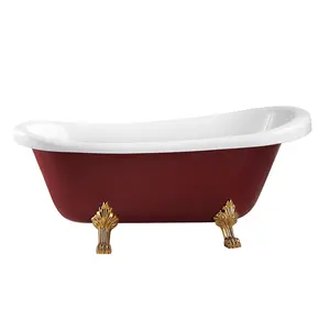 Rok목욕 K-8888A 황금 발과 붉은 색과 고급 욕실을위한 뜨거운 판매 로얄 욕조
