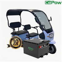 IP67 étanche Lifepo4 BMS 51.2V 100Ah 150Ah 76.8V 100Ah 120Ah avec chargeur batterie au Lithium e-trike pour pousse-pousse électrique