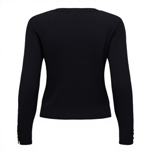 Suéter de Punto Transpirable Informal para Mujer, Cuello Redondo, Manga Larga, Puño con Botones, Corte Ajustado, Jersey de Invierno - Product Image 3
