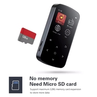 Lecteur MP3 BT à écran large avec bouton tactile, HiFi sans perte, Sport 4 avec haut-parleur intégré et clip dorsal