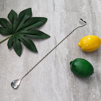 UJ-WT096 Cuillère à cocktail en acier inoxydable de 40 cm de longueur, agitateur à cocktail, accessoires de bar