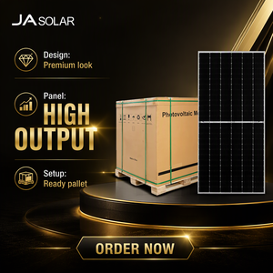 Panneau solaire bifacial double vitrage JA Solar 620W JAM66D45 LB sur palette pour projets photovoltaïques - Product Image 5