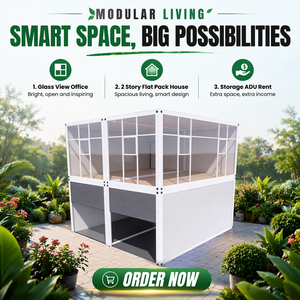 Container Prefabbricato a 2 Piani per ADU, Facile da Rivendere, con Vetrina Panoramica e Spazio di Stoccaggio al Piano Terra, Ideale per Affari di Noleggio - Product Image 1