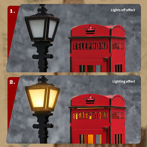 ตู้โทรศัพท์ถนนลอนดอน ตัวต่อไม้ 3 มิติ พร้อมไฟ-แบบจำลองตัวต่อไม้ 3 มิติที่สมจริงสำหรับนักสะสม ใช้เพื่อการศึกษาแบบ DIY - Product Image 6