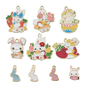 Cute Bunny Charms Zinc Alloy Cartoon Easter Pendants For DIY Accessories <b>Gift</b> Unisex - Product Image 5