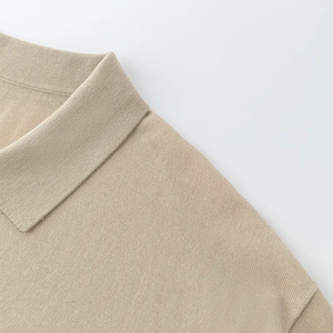 カスタマイズファッションカジュアルコットンカスタムニットスリムフィットジップトップポロシャツメンズニットTシャツ - Product Image 3