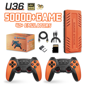 Nouvelle console de jeux vidéo rétro U36, sortie TV HD 4K, 128 Go, plus de 40 émulateurs, plus de 50 000 jeux, manette sans fil 2,4 G, stick de jeu pour TV à domicile - Product Image 1