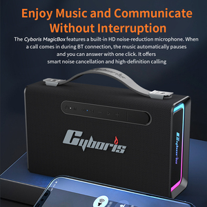 ลำโพงไร้สายพกพา Cyboris T15 เสียงเบสหนักแน่น กันน้ำระดับ IPX6 พร้อมหูหิ้ว รองรับ TF/AUX/TWS แบตเตอรี่ใช้งานได้นาน เหมาะสำหรับกิจกรรมกลางแจ้งและการเดินทาง - Product Image 3