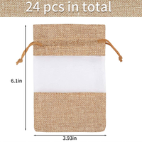 Sac en organza de lin naturel avec logo personnalisé, pochette cadeau en toile de jute, sac à bonbons en toile de jute avec cordon de serrage, sacs à café en toile de jute