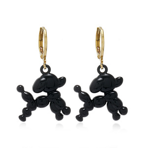 2025 nuevos pendientes de aro Huggie dorados de diseño creativo para mujeres niñas lindo perro de dibujos animados 3D cachorro pendientes de gota de moda para fiestas - Product Image 3
