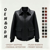 Veste en cuir lavé de Nouvelle-Zélande pour femmes, fermeture éclair YKK, poignets et ourlet côtelés, printemps, automne, hiver, style streetwear décontracté, coupe-vent