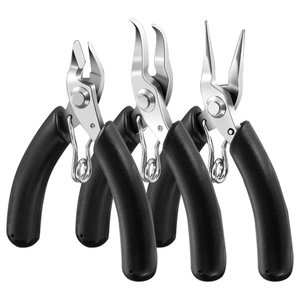 Alicates de joyería pequeños Seiko alemanes de acero inoxidable, sin dientes, de punta fina, mango negro, herramienta para manualidades DIY - Product Image 3