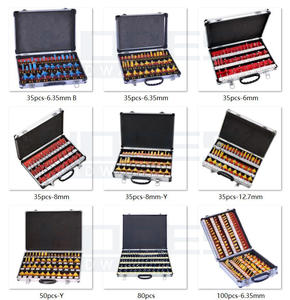 50pcs Mata Bor Router Kayu 1/4 Inch 6.35mm Shank untuk Pengerjaan Kayu, Model <span class=keywords><strong>Dovetail</strong></span>, Lurus, Ogee, Beading dengan Kotak Aluminium - Product Image 6