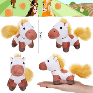 Jouets de simulation de <span class=keywords><strong>poney</strong></span> mignons animaux de dessin animé petits chevaux bruns jouets en peluche doux porte-clés pendentifs - Product Image 3