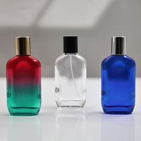 Bouteille en verre de parfum plat de 50ml en gros avec surface de givre pour diffuseur boîte-cadeau personnalisée emballage inclus