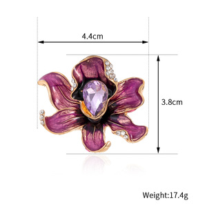 Broche de Peônia Esmaltado Branco elegante colorido Broches de Peônia Comuns Pinos Acessórios de Roupas para Senhoras - Product Image 4