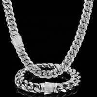 Bijoux hip hop en gros collier en acier inoxydable chaîne cubaine dorée pour homme