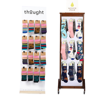 Anpassbares Doppelseitiges Holz-Socken-Display-Regal für Supermärkte Verbesserte Sockenpräsentation für Erhöhte Verkaufszahlen
