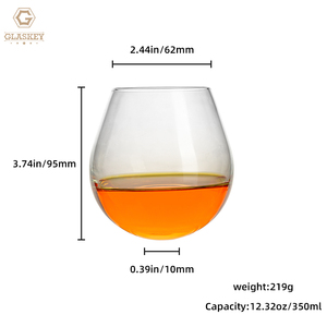 Vaso de whisky de baile de 350Ml, copa de vino de gravedad sin tallo, Base redonda, vaso de cristal para whisky y Base de madera - Product Image 2
