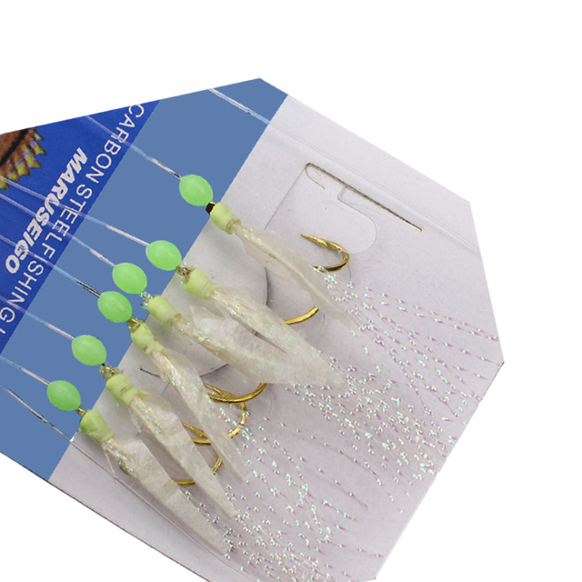 Sea Fishing Lure Flasher Multicoloured Sabiki Luminous Beads Sabiki 6 Hooks Sabiki Rig