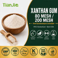 Poudre de Gomme Xanthane de Qualité Alimentaire TianJia 80-200 Mesh 25kg Épaississant en Vrac Non-OGM Halal Casher Fournisseur d'Usine