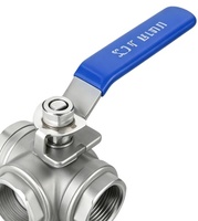 Vanne à boisseau sphérique manuelle à 3 voies en acier inoxydable 304, raccords NPT et BSP femelles pour le traitement de l'eau, la chimie, la plomberie, l'huile et le gaz