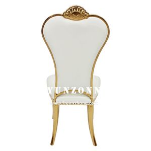 Lüks kraliyet taç kafa düğün sandalyesi olay mekan beyaz ve altın yemek sandalyeleri - Product Image 4