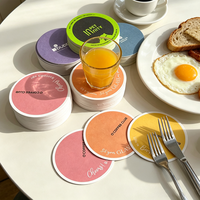 Sous-verres en papier absorbant personnalisés, ronds, de 3,5 à 4 pouces, pour boissons, café, restaurants et bars