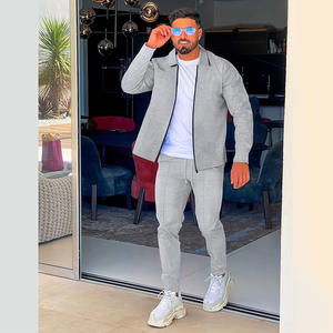 KJ setelan ramping kasual pria, baju celana ritsleting Set dua potong untuk Fitness bisa bernapas musim gugur 2026 - Product Image 6