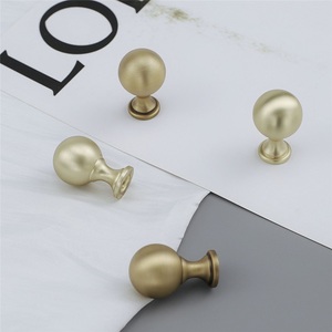 French Light Luxury High-Foot Ball Small Handle Modern Minimalist Single-Hole Wardrobe <b>Cabinet</b> Dresser Zinc Alloy Surface - Product Image 4