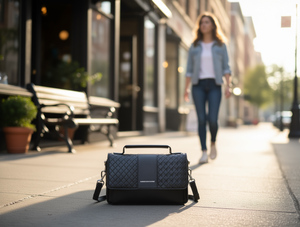 Borsa a Tracolla da Donna con Manico Singolo, Motivo a Rombi, in Microfibra e Pelle Sintetica, per Uso Quotidiano in Ogni Stagione - Product Image 2