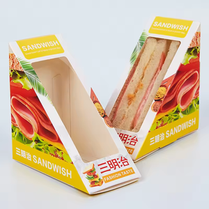 Boîtes à sandwich jetables écologiques SGP Emballage de petit déjeuner à chaud fabriqué avec du papier kraft recyclé Stratification UV brillante - Product Image 2