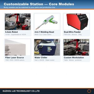 Système de soudage laser 4-en-1 à double oscillation 3000W avec robot BORUNTE 1510A, soude, coupe, nettoie, solution de soudage personnalisée - Product Image 2