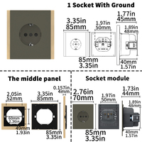 Enchufe de Pared WESA 16A, 1 Tomacorriente, Estándar Europeo Schuko, Diseño Moderno y Lujoso