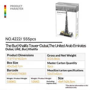Bloques de Construcción OEM de Buena Venta, Juguete Educativo, Modelo de la Arquitectura del Burj Khalifa de Dubái, Creativo, DIY para Entusiastas, Venta al por Mayor - Product Image 3
