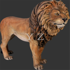 Home Decoration <strong>Life</strong> <strong>Size</strong> Black Resin <strong>Statue</strong> of a <strong>lion</strong> Wearing a Crown for Wholesale - Product Image 6