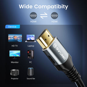 <span class=keywords><strong>สาย</strong></span> <span class=keywords><strong>HDMI</strong></span> 2.1 รุ่น SYONG 8K รองรับความละเอียด 8K60Hz 7680x4320/4K120Hz รองรับ 48Gbps, eARC HDR10 หัวต่อชุบทอง ปลอกหุ้ม PVC ความยาว 1.5 ม. 3 ม. 5 ม. 10 ม. 20 ม. - Product Image 5