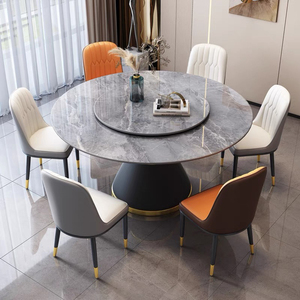 Table à manger rotative en pierre <span class=keywords><strong>de</strong></span> marbre ronde moderne <span class=keywords><strong>de</strong></span> luxe ensemble <span class=keywords><strong>de</strong></span> salle à manger pour <span class=keywords><strong>4</strong></span> 6 8 10 <span class=keywords><strong>chaises</strong></span> tables à manger et ensembles <span class=keywords><strong>de</strong></span> <span class=keywords><strong>chaises</strong></span> meubles - Product Image 2