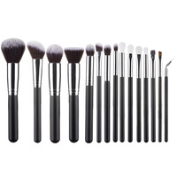 Lot de 15 pinceaux de maquillage professionnels de luxe, outils de maquillage de haute qualité avec logo personnalisé, marque privée, vente en gros