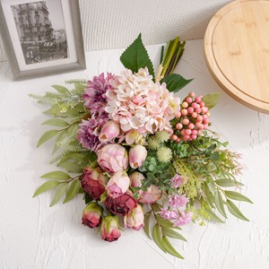CallaFloral ช่อดอกไม้ประดิษฐ์ ไฮเดรนเยีย ผ้าพลาสติกทอ ตกแต่งบ้าน อุปกรณ์ประกอบฉากงานแต่งงาน CF01415A - Product Image 1
