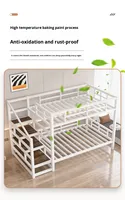 Lit mezzanine moderne king-size pour adultes, en métal, idéal pour dortoir scolaire