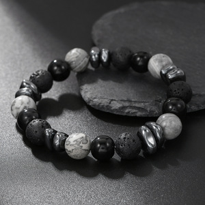 10mm Lava occhio <span class=keywords><strong>di</strong></span> tigre e <span class=keywords><strong>ematite</strong></span> braccialetto <span class=keywords><strong>di</strong></span> perline elasticizzato pietra naturale pietra gemma <span class=keywords><strong>di</strong></span> cristallo per uomo gioielli grande come regalo - Product Image 5