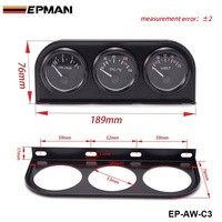 Kit de trois jauges EPMAN Auto 52 mm 3 en 1 : voltmètre / jauge de température de l'eau / jauge de pression d'huile ou jauge de température d'huile avec capteur EP-AW-C3C