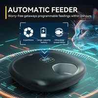 AFP Distributeur automatique de nourriture pour animaux domestiques avec 2 packs de glace 6 repas pour chiens chats Bols à minuterie automatique pour aliments secs humides