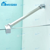 Porte de douche à charnières en aluminium Weisdon, sans cadre, en verre trempé, paroi de douche droite