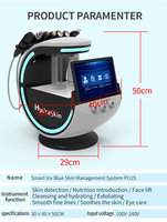 2025 Newest 7 1 Ice Blue Plus Skin Analysis Aqua Facial Cleaning Machine Diamond Dermabrasion for Face US & AU Plugs