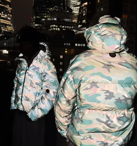 Мужские зимние куртки-пуховики с камуфляжным принтом, светоотражающие, ветрозащитные, водонепроницаемые, светящиеся, с подкладкой - Product Image 5