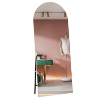 Grand Miroir Sur Pied Sur Mesure d'Alliage d'Aluminium Moderne, Décoratif de Salon, en Forme d'Arche, Miroir Psyche